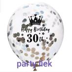 30 jaar confetti ballonnen- 5 stuks nr C190, Hobby en Vrije tijd, Feestartikelen, Nieuw, Versiering, Ophalen of Verzenden, Verjaardag
