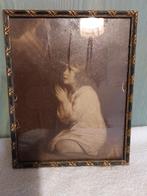 oud uitgestoken kadertje met prent, begin 1900, Ophalen of Verzenden