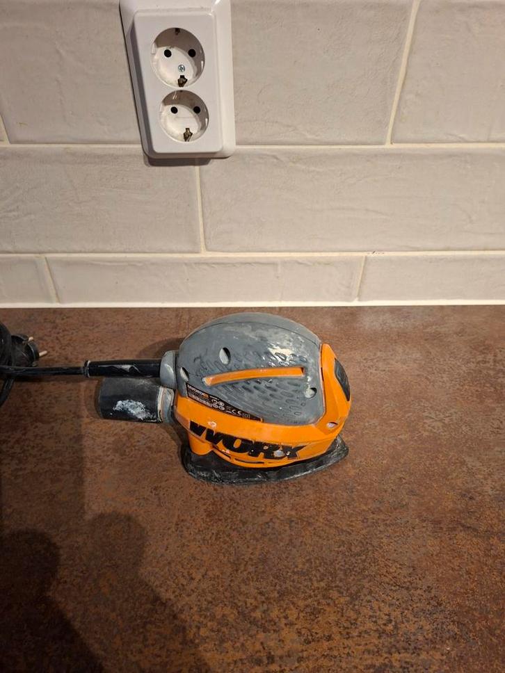 Palmschuurmachine - WORKX WX646.1, Doe-het-zelf en Verbouw, Gereedschap | Schuurmachines, Gebruikt, Vlakschuurmachine, Minder dan 600 watt