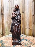 Prachtige oude beeld houtsnijwerk, Ophalen of Verzenden