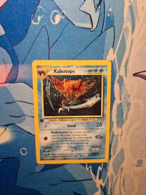 Kabutops Played First Edition Holo Neo Discovery 2000 Wotc, Hobby en Vrije tijd, Verzamelkaartspellen | Pokémon, Gebruikt, Losse kaart