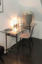 Glazen bureau/tafel met metalen frame, Antiek en Kunst, Ophalen
