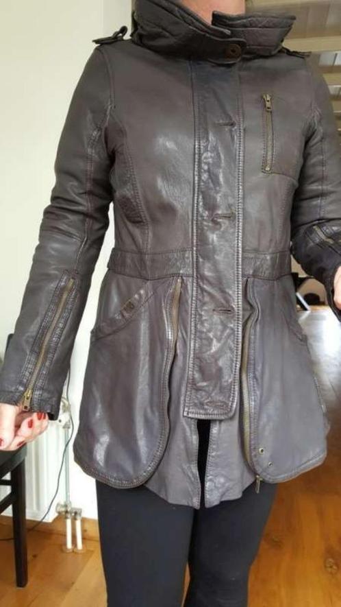 IKKS design leren damesjas (maat 40), Kleding | Dames, Jassen | Winter, Zo goed als nieuw, Maat 38/40 (M), Bruin, Ophalen of Verzenden