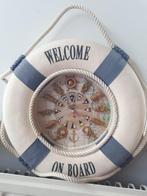 Klok welcome on board, Huis en Inrichting, Woonaccessoires | Klokken, Ophalen, Zo goed als nieuw, Analoog, Wandklok