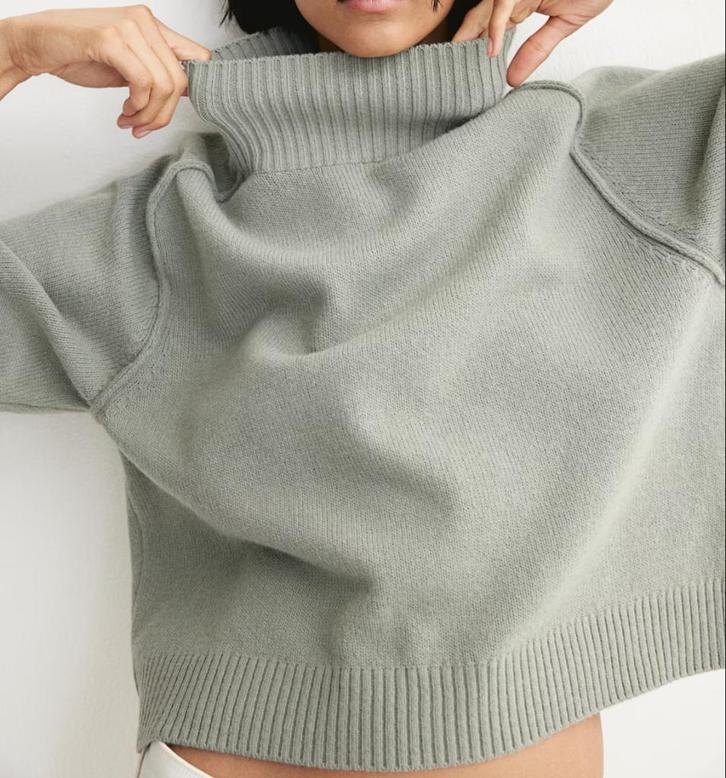 H&M trui coltrui met turtleneck Licht groen maat L, Kleding | Dames, Truien en Vesten, Nieuw, Maat 42/44 (L), Groen, Ophalen of Verzenden
