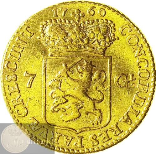 Utrecht - Halve gouden rijder van 7 gulden 1760, Postzegels en Munten, Munten | Nederland, Losse munt, Overige waardes, Vóór koninkrijk