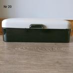 EMAILLE ZWARTE BROODTROMMEL MET CRÈME/ WITTE DEKSEL., Antiek en Kunst, Antiek | Emaille, Ophalen of Verzenden