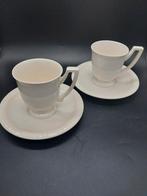 2 prachtige crèmekleurige kop-en schotels Recamier, Huis en Inrichting, Keuken | Servies, Ophalen of Verzenden, Zo goed als nieuw