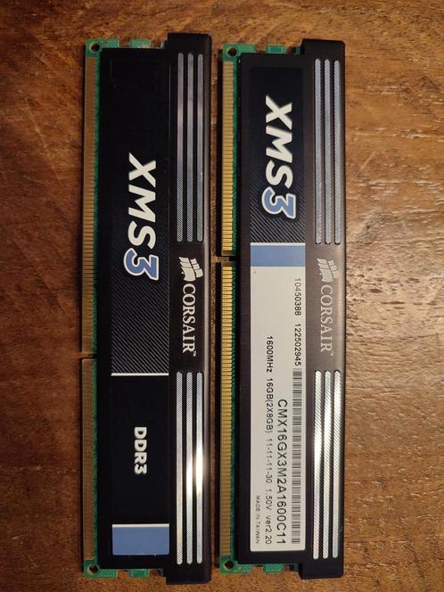 Corsair XMS3 16GB (2x8GB) DDR3 1600MHz Geheugen, Computers en Software, RAM geheugen, Gebruikt, Desktop, 16 GB, DDR3, Ophalen of Verzenden