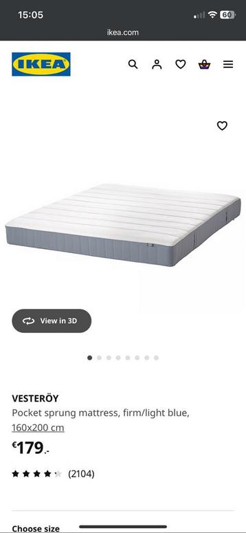 Bed frame, mattress and bed drawers - afbeelding 3
