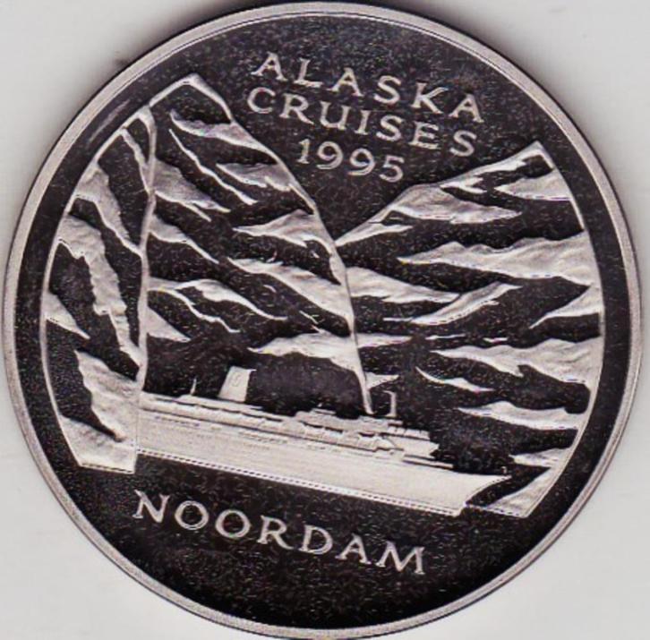 HOLLAND  AMERIKA   LIJN  1873 - 1998    ALASKA CRUISES 1995, Postzegels en Munten, Penningen en Medailles, Overige materialen