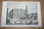 Antieke gravure - Groote Markt Groningen - 1841 !!, Antiek en Kunst, Kunst | Etsen en Gravures, Ophalen of Verzenden