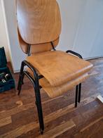 8 stuks degelijke schoolstoelen, Ophalen, Gebruikt, Bruin, Vijf, Zes of meer stoelen