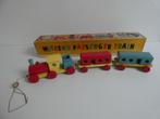 Te koop oude houten trein in de originele doos, jaren 50, Gebruikt, Ophalen of Verzenden, Duw- of Trekspeelgoed
