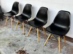 Eetkamerstoelen 4x zwart geïnspireerd door Eames Vitra, Huis en Inrichting, Ophalen, Gebruikt, Zwart, Vier