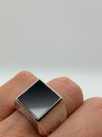 X450 Prachtige zilveren onyx ring maat 21, Sieraden, Tassen en Uiterlijk, Antieke sieraden, Ophalen of Verzenden, Zilver, Ring