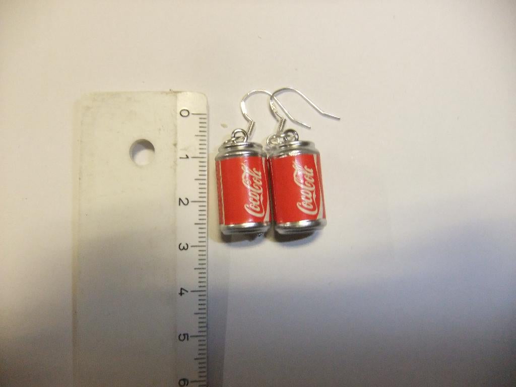 925 sterling zilveren oorbellen met blikjes coca cola hanger, Verzenden, Nieuw, Zilver, Zilver