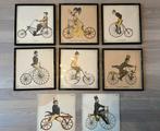 Oude fietsprenten, Antiek en Kunst, Kunst | Etsen en Gravures, Ophalen of Verzenden
