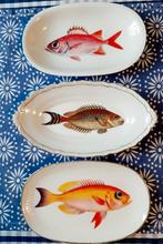 3 schaaltjes met vis, Huis en Inrichting, Ophalen of Verzenden, Zo goed als nieuw