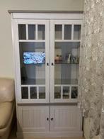 Witte Vitrinekast, Gebruikt, 150 tot 200 cm, 25 tot 50 cm, Overige houtsoorten