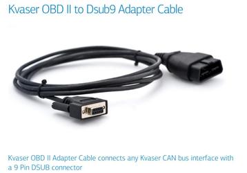 KVASER 00723-9 OBD II Adapter Cable, 2500mm to 9 Pin D Sub beschikbaar voor biedingen