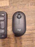 Draadloze toetsenbord en muis Logi Pebble, Computers en Software, Toetsenborden, Zo goed als nieuw, Draadloos, Qwerty, Multimediatoetsen