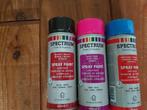 3 bussen spraypaint / spuitverf van spectrum, Doe-het-zelf en Verbouw, Verf, Beits en Lak, Gebruikt, Overige kleuren, Ophalen of Verzenden