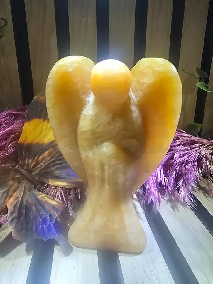 Calciet Engel - Bescherming & Spiritualiteit, Antiek en Kunst, Kunst | Beelden en Houtsnijwerken, Ophalen of Verzenden