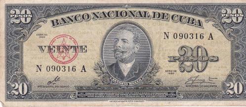 BANCO NATIONALE CUBA 20 PESOS, Postzegels en Munten, Bankbiljetten | Europa | Niet-Eurobiljetten, Overige landen, Verzenden