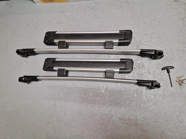 Aguri dakdragers met Thule skidragers voor open dakrails, Auto diversen, Dakdragers, Zo goed als nieuw, Ophalen