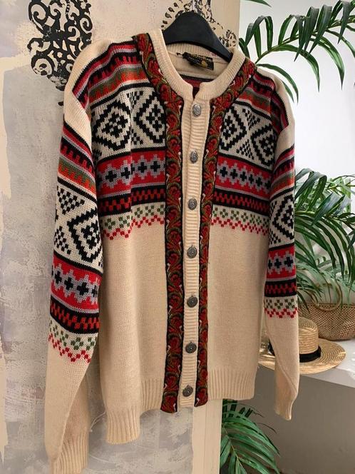 Charles Wolf Oslo wollen vest S M bohemian wool cardigan, Kleding | Dames, Truien en Vesten, Zo goed als nieuw, Maat 36 (S), Beige