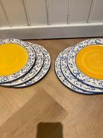 PortAzul Gele Borden met Delfts Blauwe Rand, Gebruikt, Ophalen of Verzenden, Bord(en), Overige stijlen