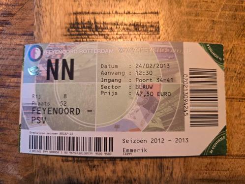 Feyenoord - PSV 24-02-2013, Tickets en Kaartjes, Sport | Voetbal, Eén persoon, Februari, Losse kaart