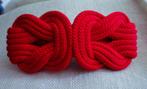 Haarspeld / Haarclip knopen van dik rood touw, Verzenden, Gebruikt, Haarspeld