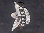 Emaille REPUBLIC AUTO INSURANCE BORDJE, Ophalen of Verzenden, Gebruikt, Reclamebord