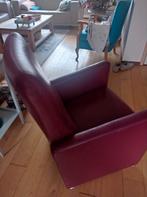 Prominent fauteuil bordeaux zgan, Huis en Inrichting, Fauteuils, Ophalen, Minder dan 75 cm, Leer, Zo goed als nieuw