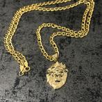 14k gouden ketting met leeuw hanger prachtig schakel, Ophalen of Verzenden, Nieuw, Goud