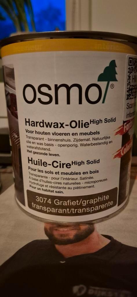 Osmo hardwax olie graphite 2 stuks van 0,75L, Doe-het-zelf en Verbouw, Verf, Beits en Lak, Ophalen of Verzenden