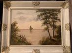 Schilderij H Hermans Olieverf Doek zomers plasgezicht, Antiek en Kunst, Kunst | Schilderijen | Klassiek, Ophalen of Verzenden