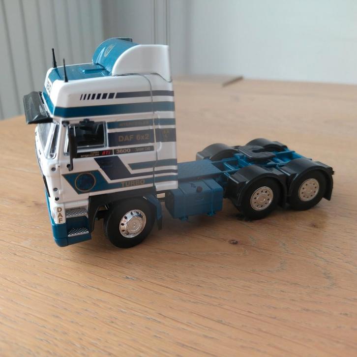 Tekno DAF 3600 ATI Turbo Intercooling Space Cab trekker 6x2, Hobby en Vrije tijd, Modelauto's | 1:50, Zo goed als nieuw, Bus of Vrachtwagen