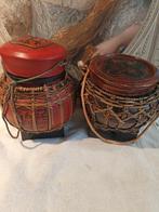 2 Vintage Aziatische Mandjes met Deksel, Ophalen of Verzenden