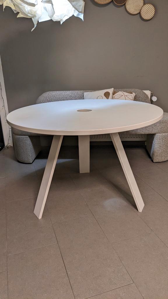 Eettafel rond 110cm (binnen of buiten), Huis en Inrichting, Tafels | Eettafels, Gebruikt, 100 tot 150 cm, 100 tot 150 cm, Vijf personen of meer