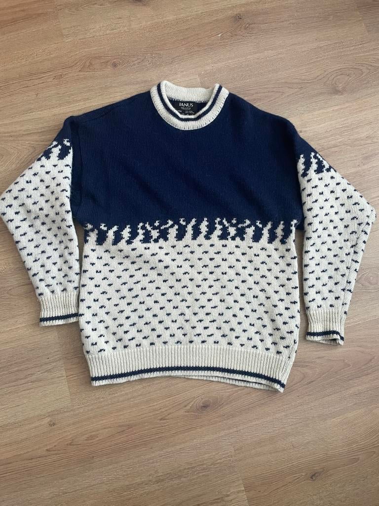 Noorse wollen trui - Janus - Maat L/XL, Ophalen of Verzenden, Gedragen, Maat 52/54 (L), Blauw