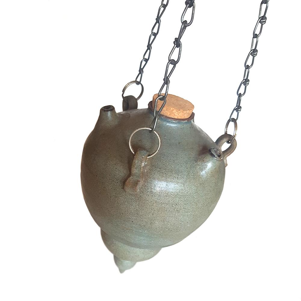 Vintage keramische olielamp, Gebruikt, -, -, Ophalen of Verzenden