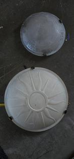 Twee Plafondlampen Rond, Huis en Inrichting, Ophalen of Verzenden, Gebruikt, Glas, Vintage