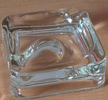 Asbak. Pijptabak.  Glas/kristal.  14 x 14 cm. beschikbaar voor biedingen