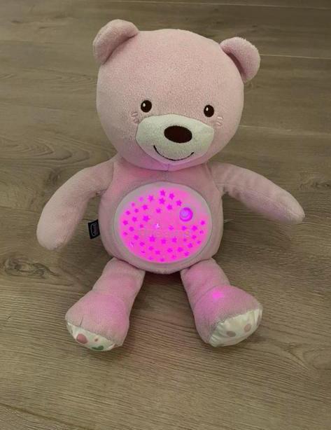 Chicco beer met geluid en licht, kleur roze, Kinderen en Baby's, Speelgoed | Knuffels en Pluche, Gebruikt, Beer, Ophalen of Verzenden