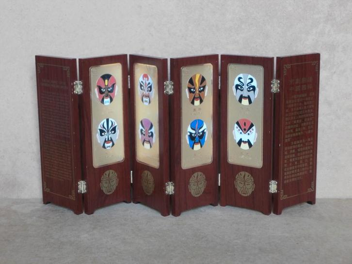 Chinees miniatuur kamerscherm mini scherm gelakt hout 6-dlg, Huis en Inrichting, Woonaccessoires | Kamerschermen, Zo goed als nieuw