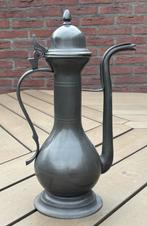 Tinnen koffiekan / chocoladekan met deksel en merk, Antiek en Kunst, Ophalen of Verzenden