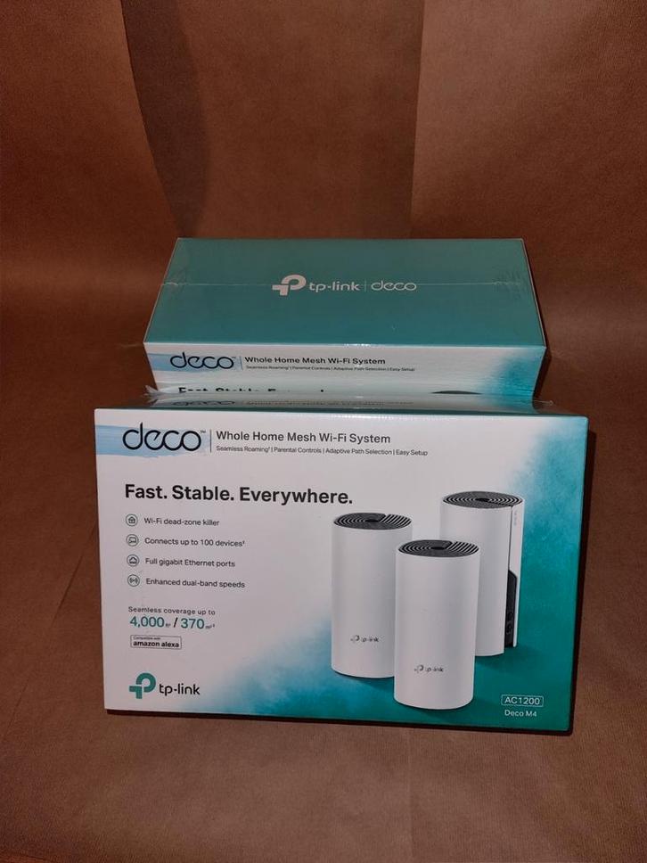 NIEUW: TP-Link Deco M4 3 pack in doos Sealed, Computers en Software, Netwerk switches, Nieuw, Ophalen of Verzenden